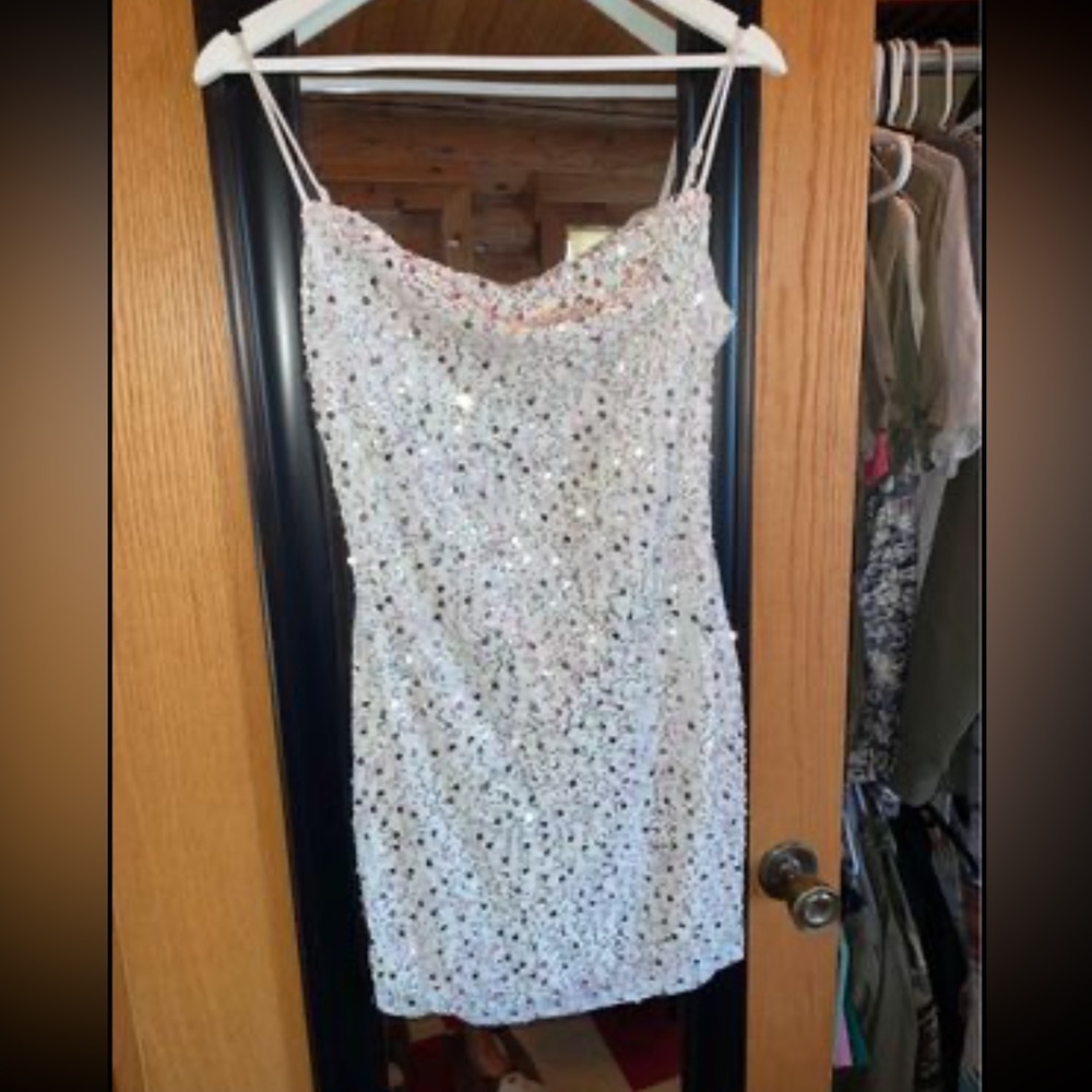 White sparkly dress